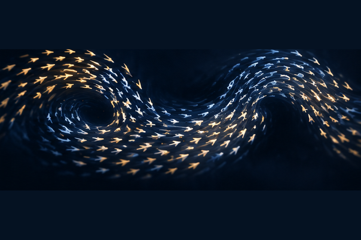 Abstract illustration for Simulating herds, flocks and swarms